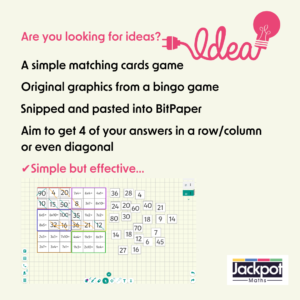 Are you looking for ideas? A simple matching cards game 
Great games. 