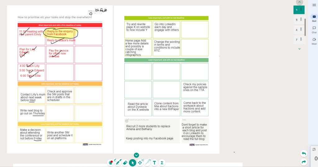 Priority Grids pasted into BitPaper